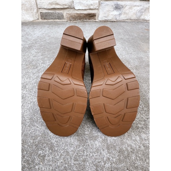 Sz 6M Nine West Ream Suede Block Heel Chelsea Boots In Cognac GUC - Picture 4 of 8